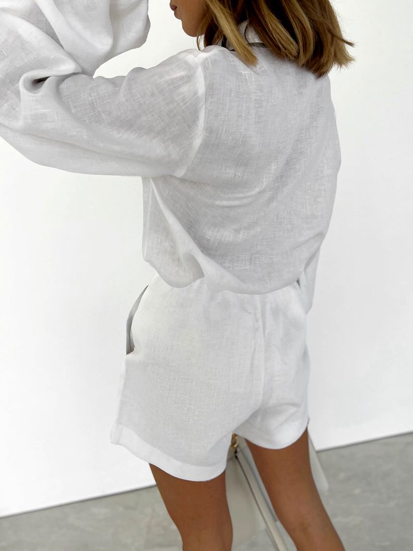 Two Piece Set Women Outfit 202 - Mens Linen Shirt Long Sleeve ulasan dan harga