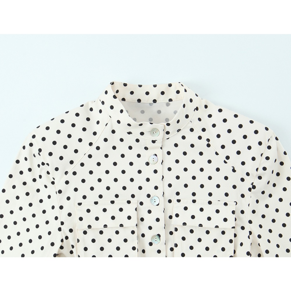 Elegant Chic Fitted Polka Dot  - Jackets ulasan dan harga