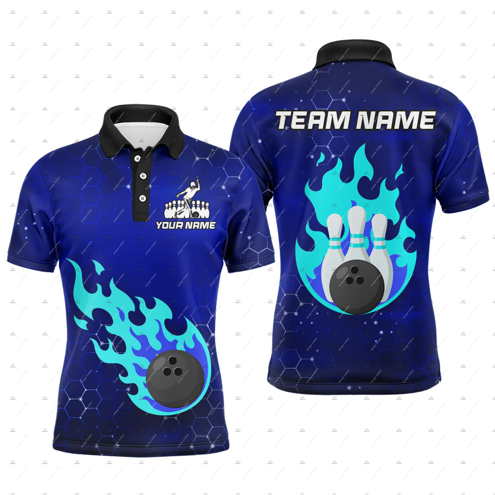 Custom Name Bowling Skull Flam - Short Sleeve Bowling Shirt Retro ulasan dan harga