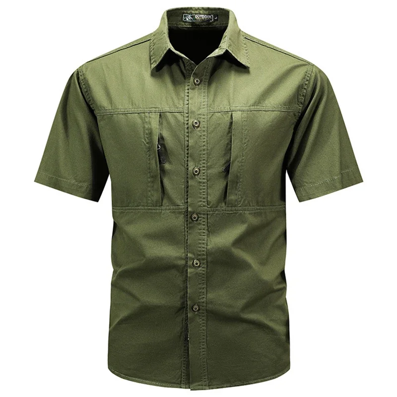 Men's Tactical Short-sleeved S - Tactical Military Shirt Cargo ulasan dan harga
