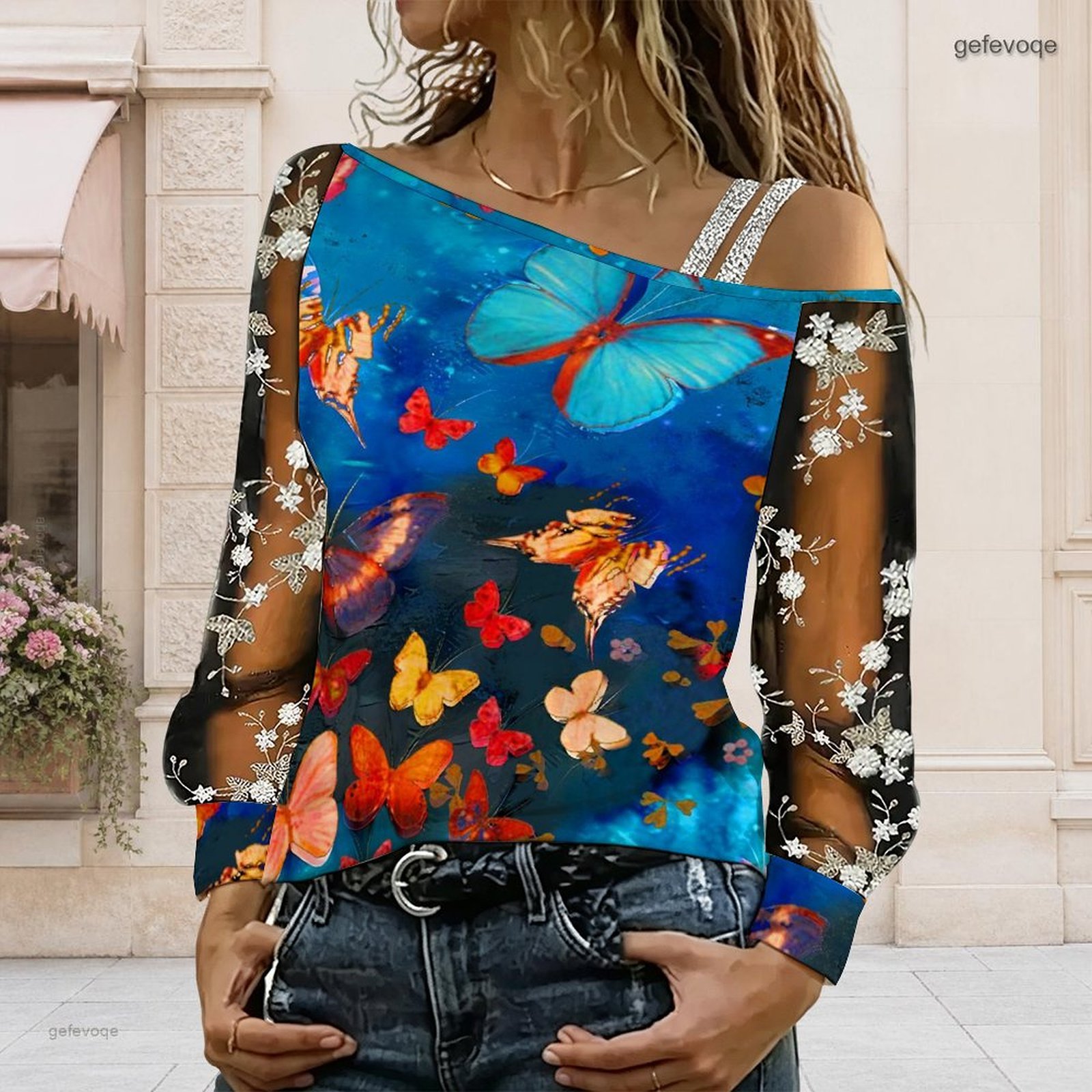 Women Off Shoulder Blouse Asym - T-Shirts ulasan dan harga