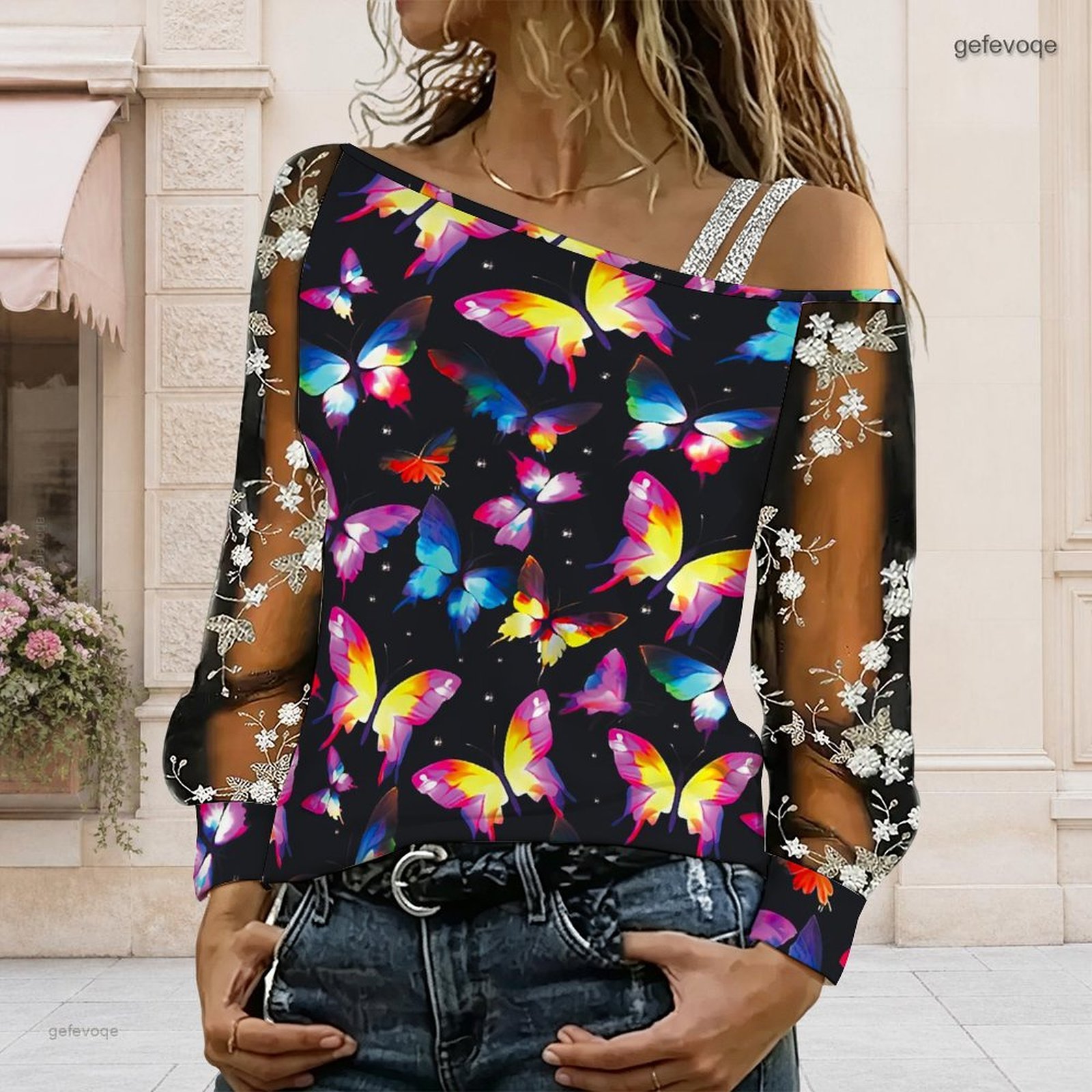 Women Off Shoulder Blouse Asym - T-Shirts ulasan dan harga