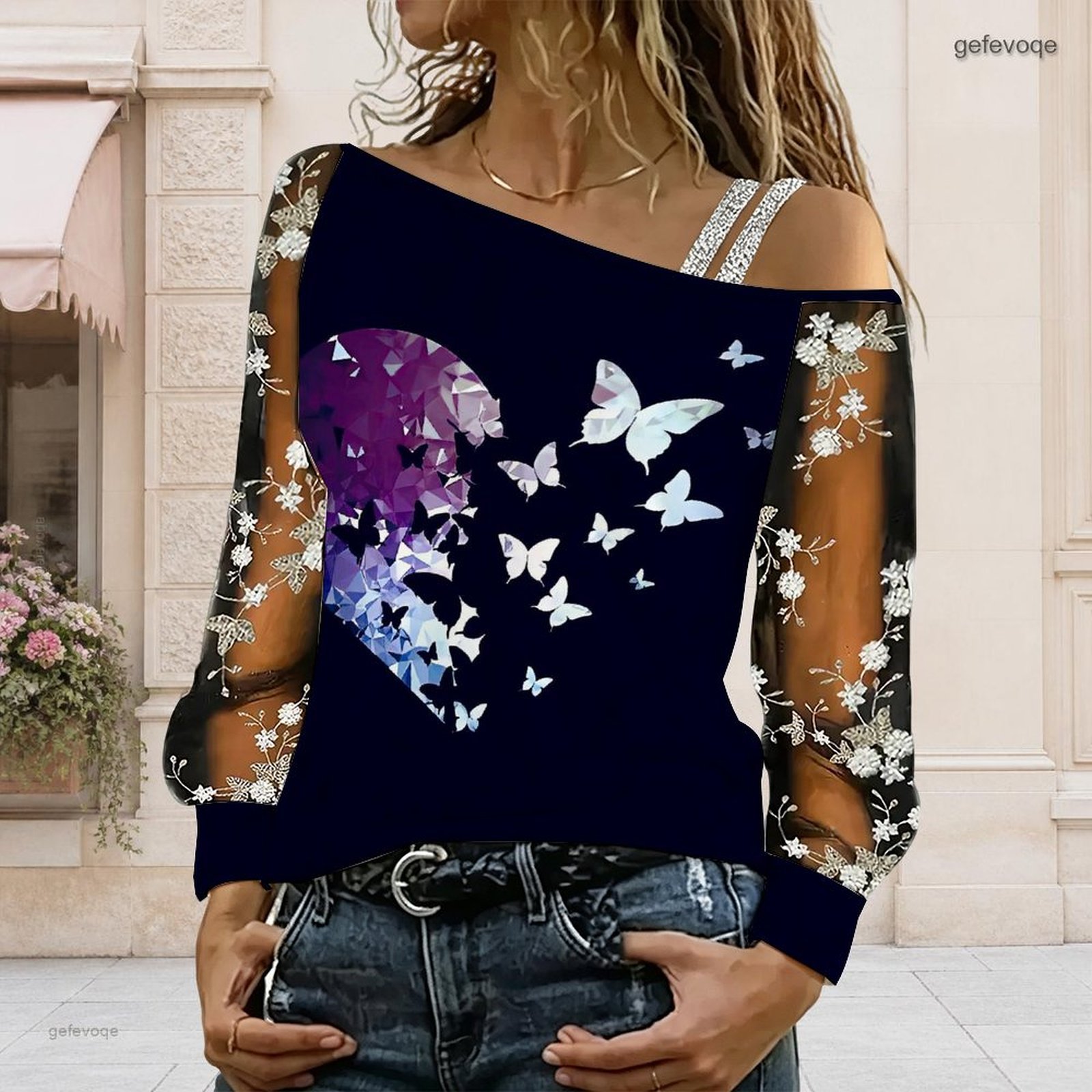 Women Off Shoulder Blouse Asym - T-Shirts ulasan dan harga