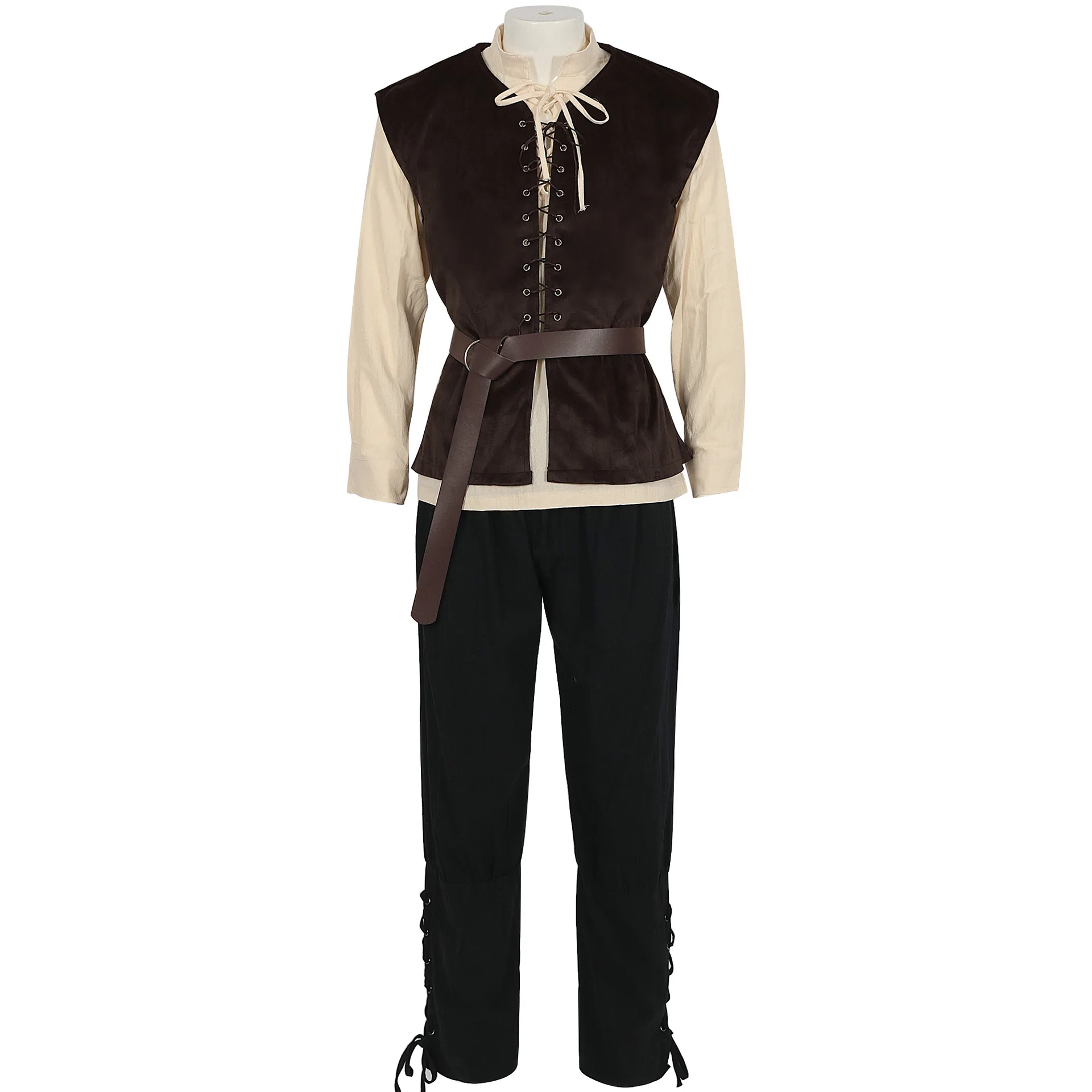 Medieval Shirts Gothic Steampu - Medieval Gothic Lace Up Pirate Shirt ulasan dan harga