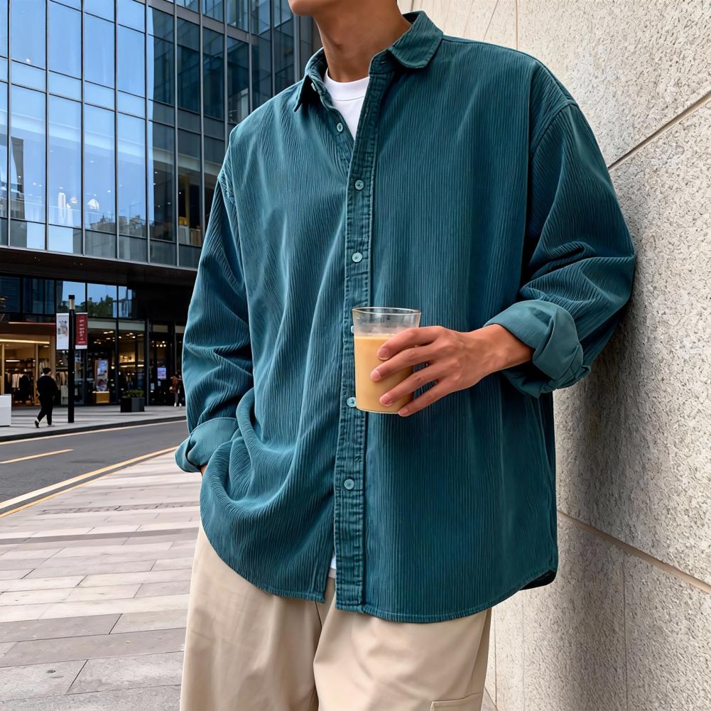 New Men's Corduroy Shirt Relax - Corduroy Button Up Shirt Men ulasan dan harga