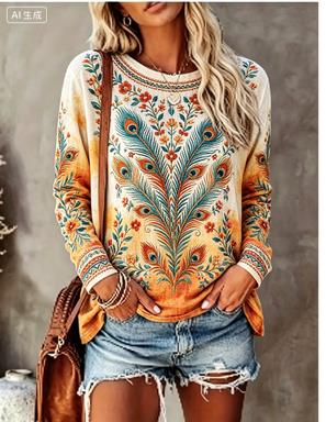 Women Long Sleeve T‑Shirt Vint - T-Shirts ulasan dan harga