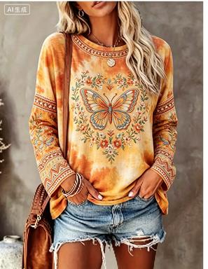 Women Long Sleeve T‑Shirt Vint - T-Shirts ulasan dan harga