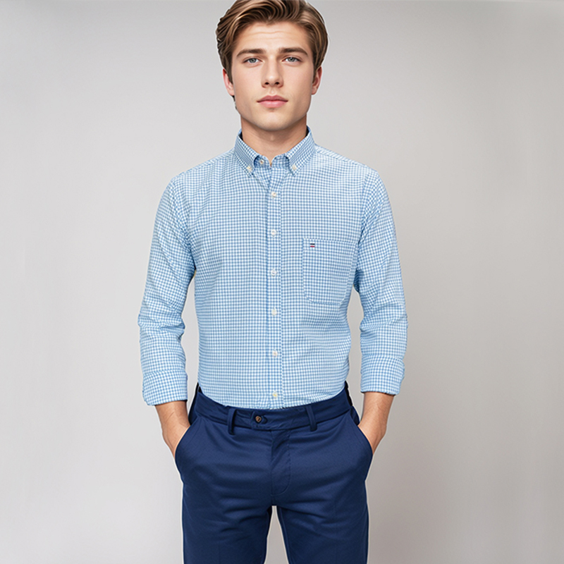 Men's 100% Cotton Shirt Long S - Oxford Cotton Casual Shirt Business ulasan dan harga
