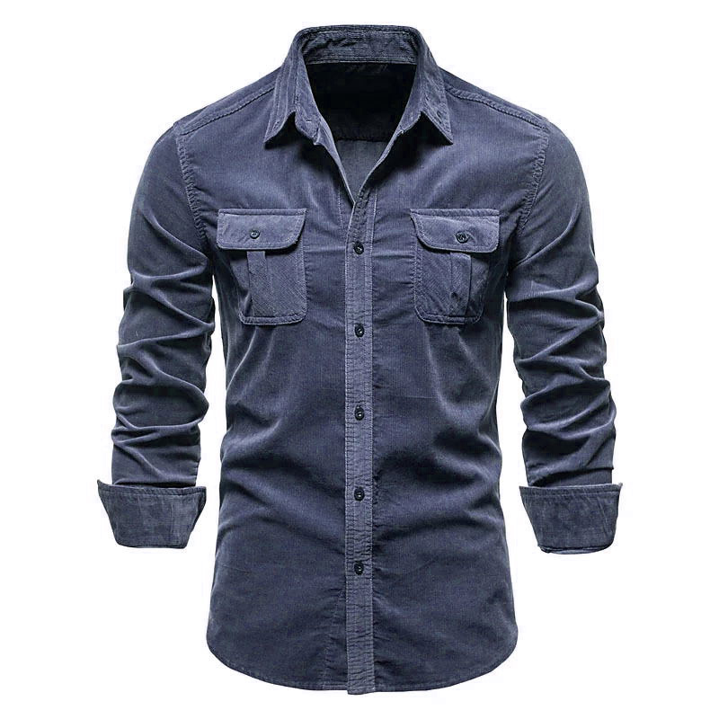 Men's New Corduroy Shirt Cotto - Corduroy Button Up Shirt Men ulasan dan harga