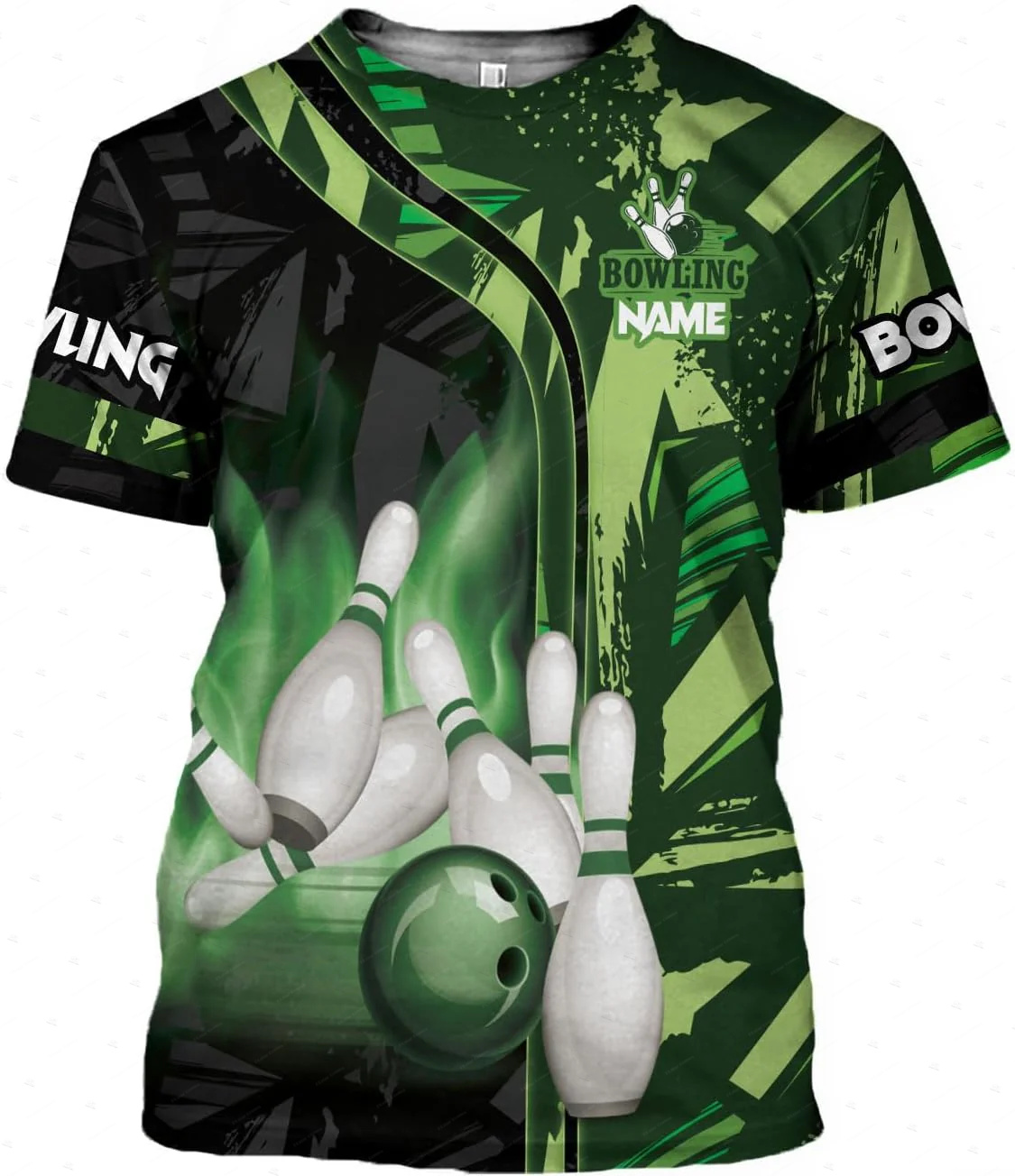 Custom Name Gradient Bowling F - Short Sleeve Bowling Shirt Retro ulasan dan harga