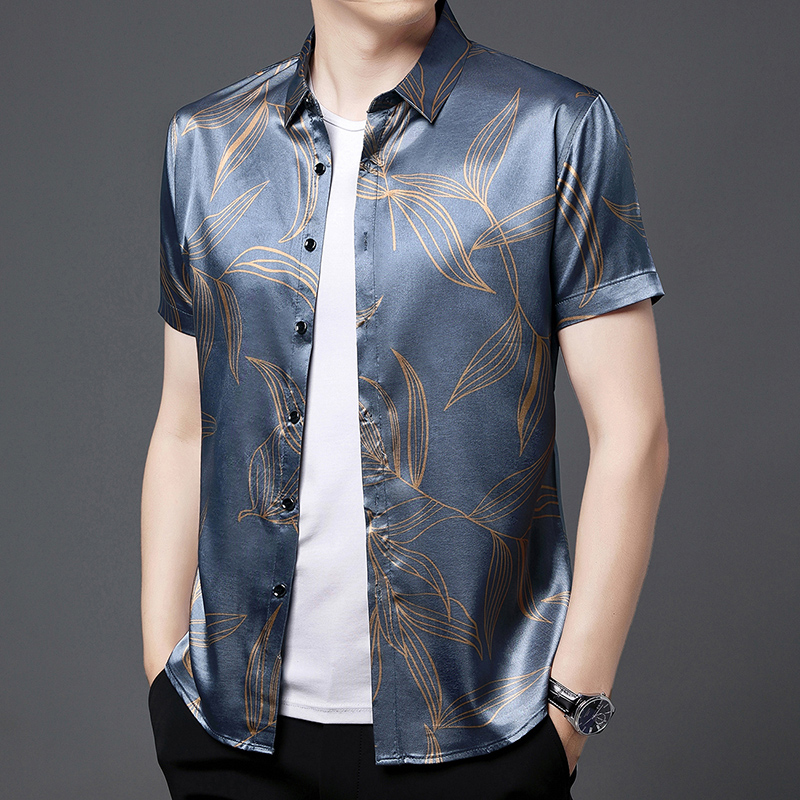 Summer 2022 Men's Silk Clothin - Mens Satin Silk Dress Shirt ulasan dan harga