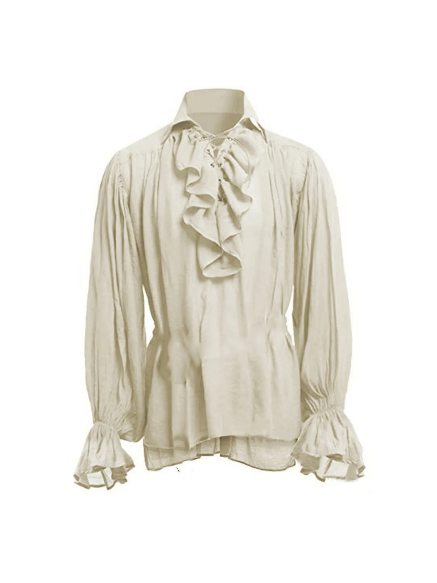 Men Pirate Shirt Vampire Princ - Medieval Gothic Lace Up Pirate Shirt ulasan dan harga