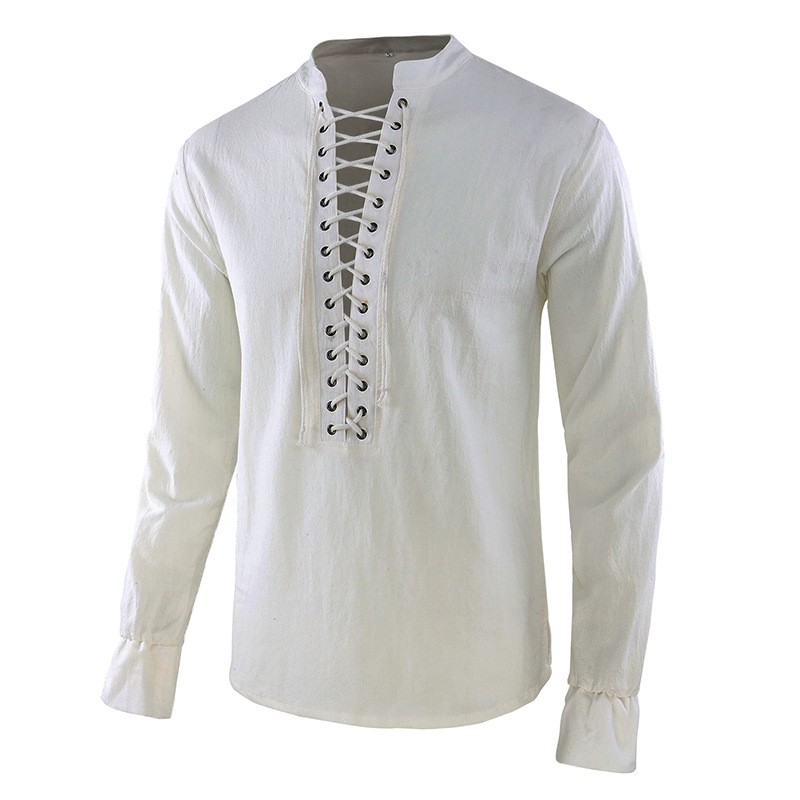 Men's Renaissance Shirt Pirate - Mens Linen Shirt Long Sleeve ulasan dan harga
